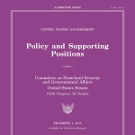 2016 United States Policy and Supporting Positions, or the “The Plum Book”