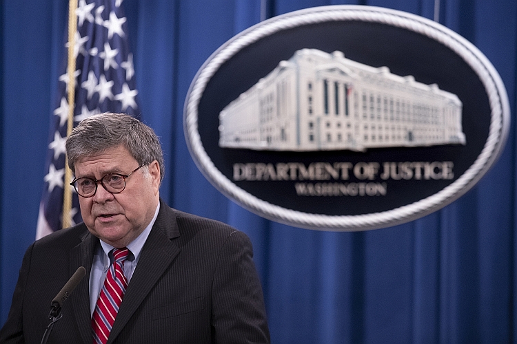 Attorney General William Barr at the Department of Justice on December 21, 2020.