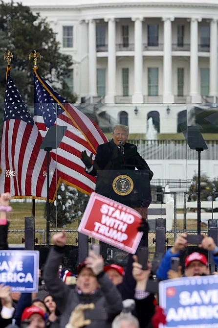 President Trump speaks at the January 6th Ellipse rally.