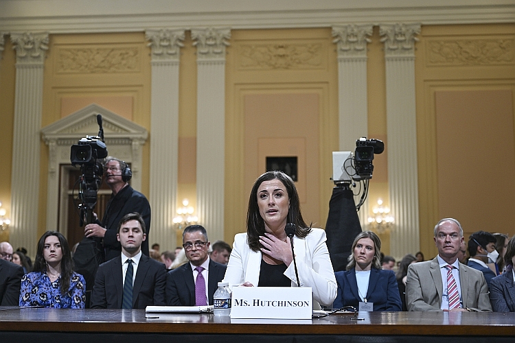Cassidy Hutchinson describes a story relayed to her by Tony Ornato about President Trump’s desire to go to the Capitol after the Ellipse speech on January 6th during a January 6th Select Committee hearing.