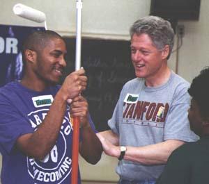 1998 Public Papers - Assisting in the Martin Luther King, Jr., Day of Service painting project at Cardozo High School, January 19, 1998