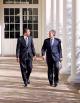 Walking with President-elect Barack Obama along the Colonnade en route to a meeting in the Oval Office at the White House, November 10.
