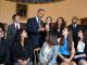 Chatting with students in the Blue Room at the White House before delivering remarks on college affordability, June 21.