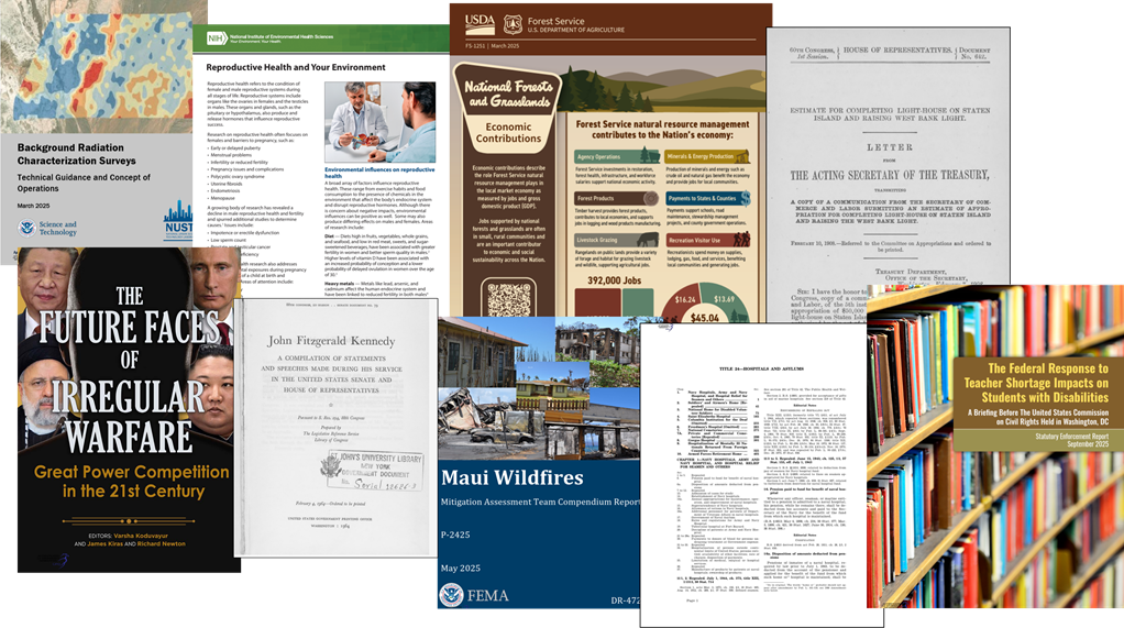 Cover images of December 2025 publications. Source: GPO