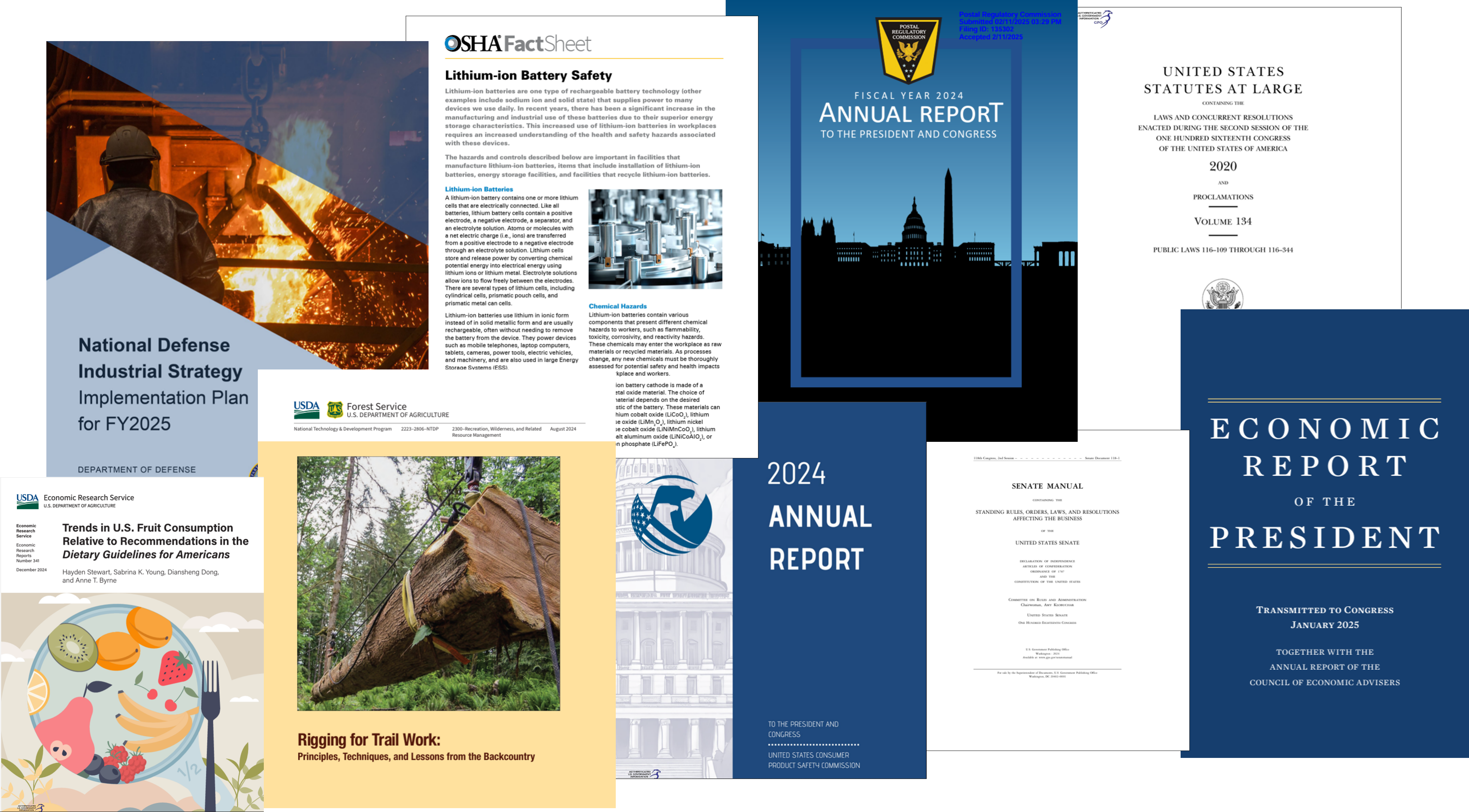 Cover images of March 2025 publications. Source: GPO