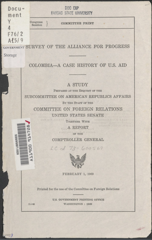 Cover page of a digitized Congressional committee print.
