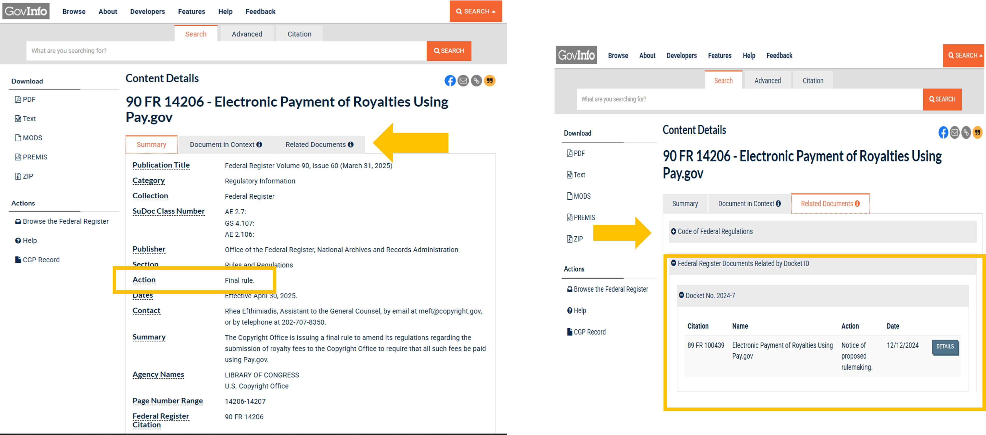 Image of the file size displayed on GovInfo pages. Source: GPO
