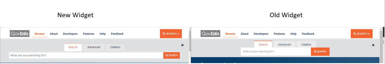 Screen capture of old and new widgets.