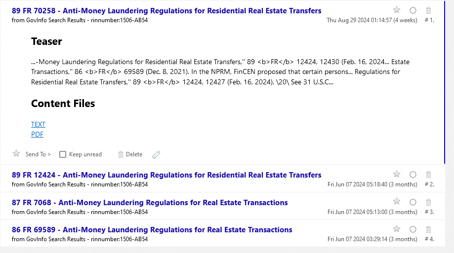 Additional image of RSS Search Results reader.