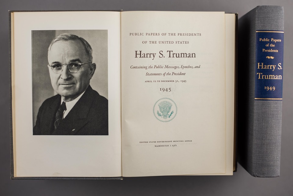 1945 and 1949 volumes of President Harry S. Truman's Public Papers.