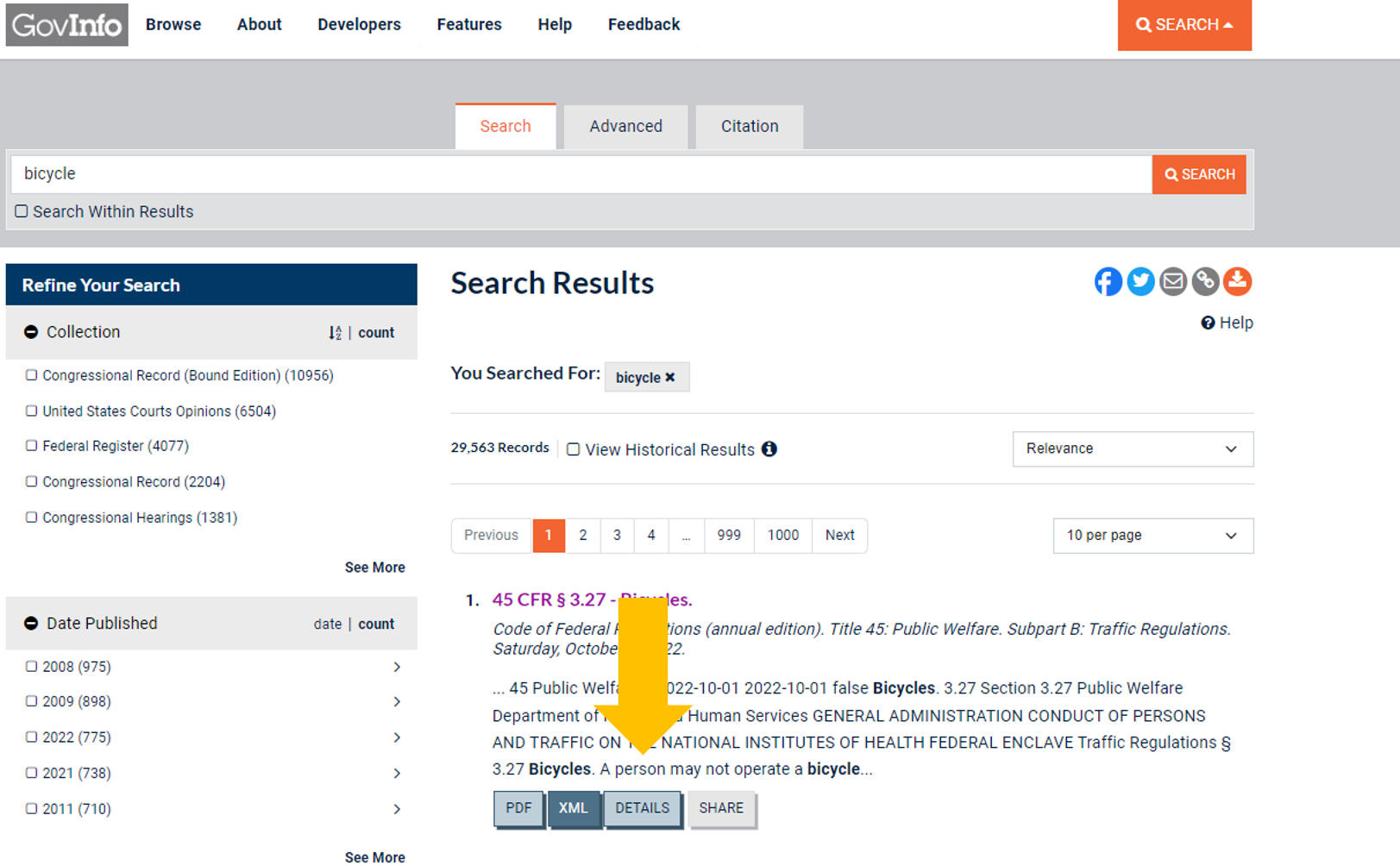 Screen capture of visited button style.