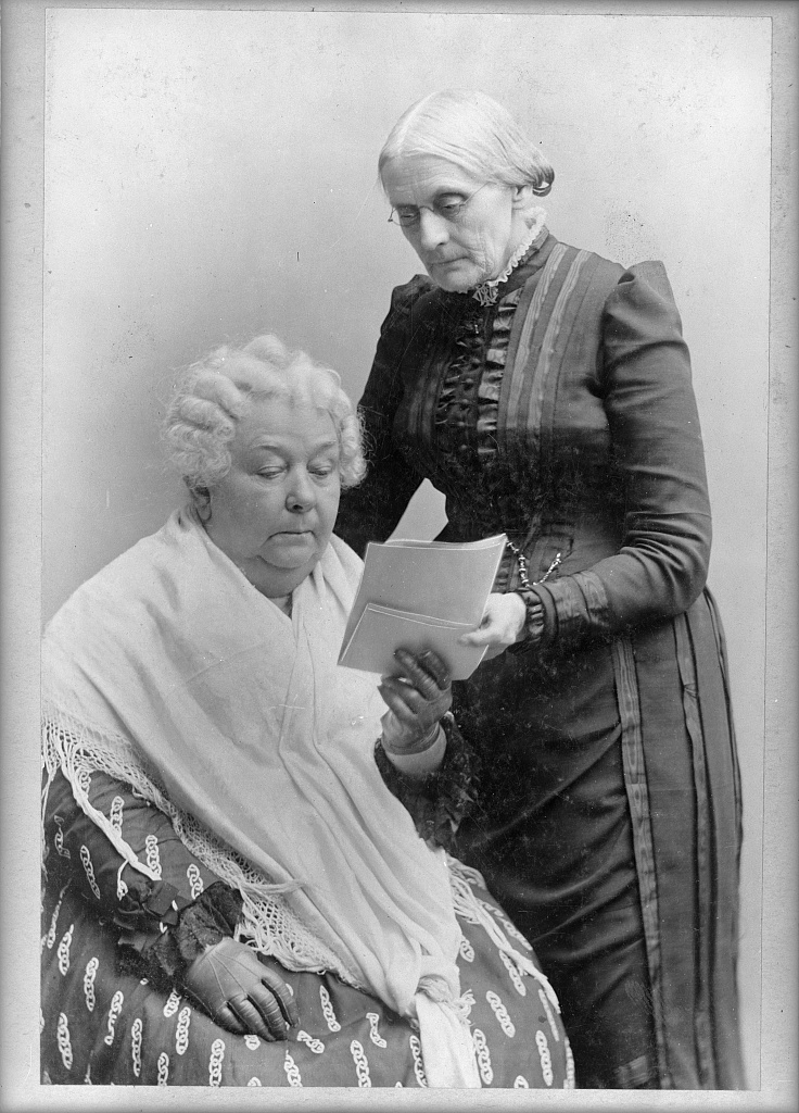 Elizabeth Cady Stanton, seated and Susan B. Anthony, standing, Source: Library of Congress