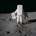 Buzz Aldrin deploys Apollo 11 experiments