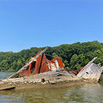 Image of the remains of a ship at Mallows Bay