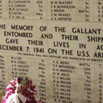 Image of a portion of the wall of names at the Pearl Harbor National Memorial in Hawaii, Source: Recreation.gov