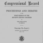 Issue of the digitized Bound Congressional Record from 1931