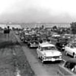 A 1955 pre-interstate photograph showing a highway packed with automobiles with the Pentagon in the background. Source: Federal Highway Administration